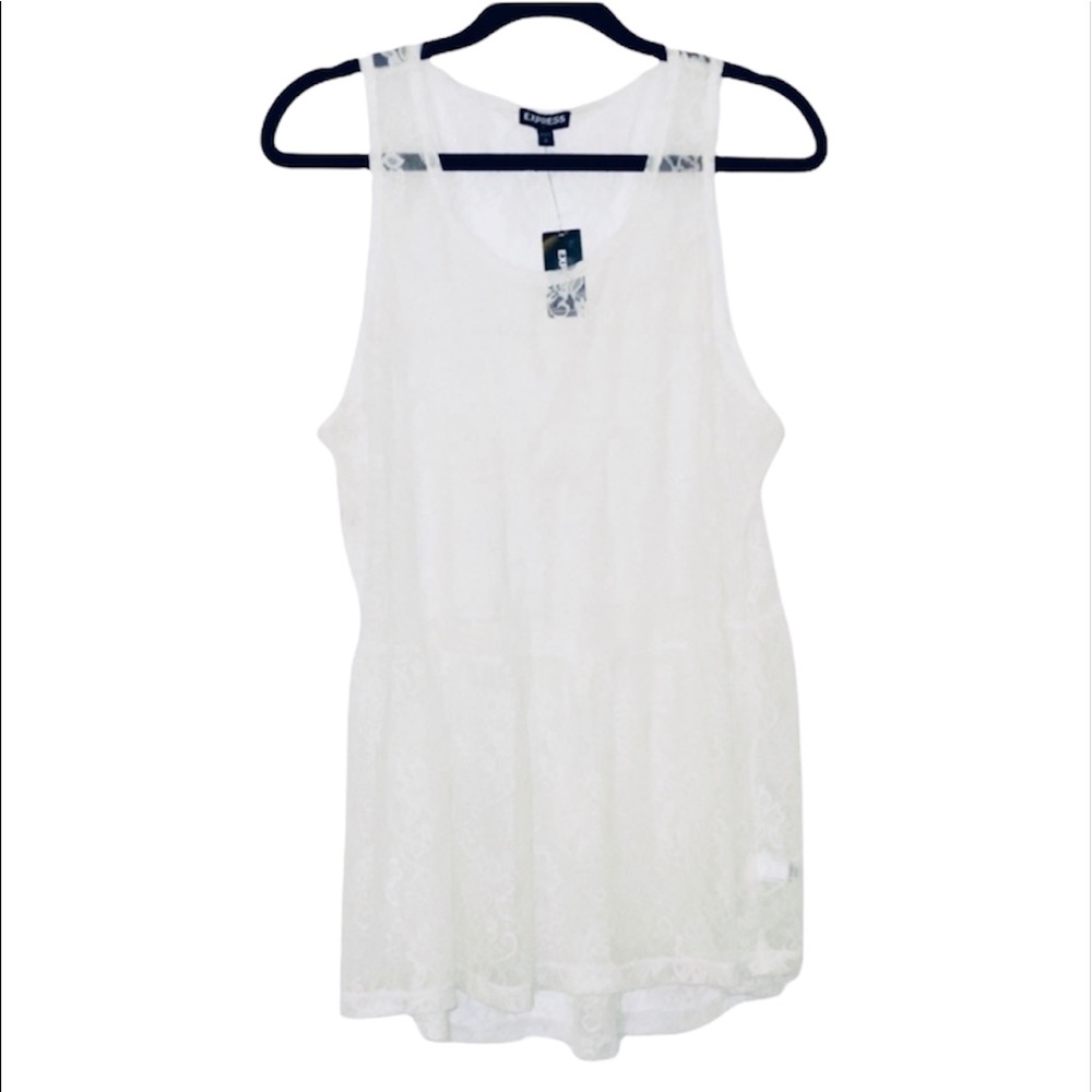 NWT Express: Small Beautiful Lacey Sheer Sleeveless Blouse